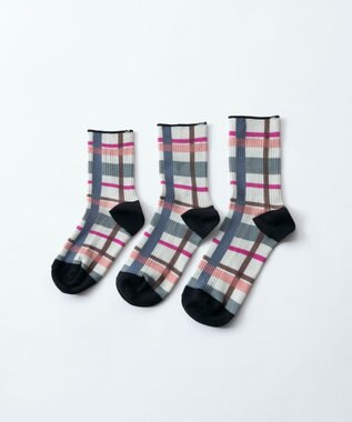 TRICOTE CHECK LINK SOCKS／チェックリンクソックス 82BEIGE