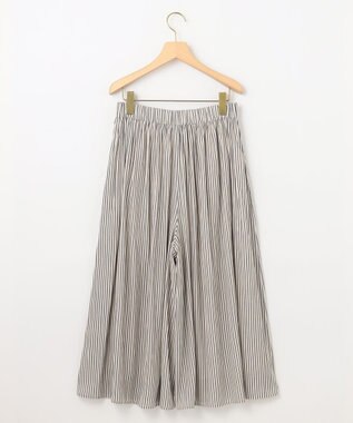 組曲 【春の新色追加】ギャザーライトデシン パンツ アイボリー系9（アイボリー×ブルーストライプ）