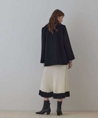 GRACE CONTINENTAL ファーポケットピーコート ブラック