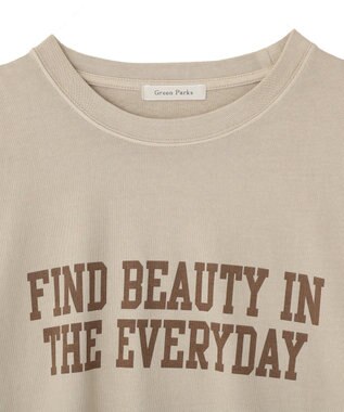 Green Parks ピグメントロゴＴシャツ Beige