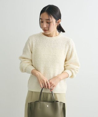 Green Parks テープヤーンニットプルオーバー Ivory