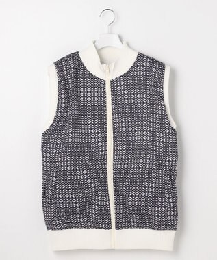 23区GOLF 【MEN】リバーシブルニットベスト モノグラム柄 ホワイト系