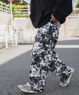 WEGO 【ユニセックス着用ITEM/SMLサイズ展開】ワイドカーゴパンツ 柄1