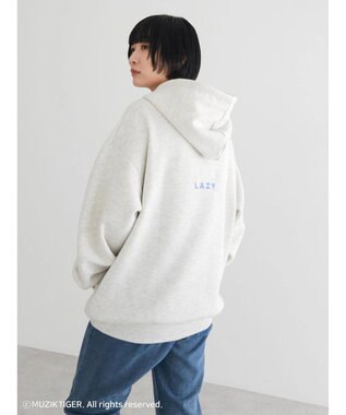 Green Parks ムジークタイガー／裏起毛刺しゅうフーディー Oatmeal