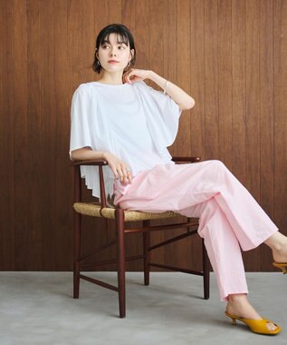 #Newans 【乾燥機可能/接触冷感】ラッフルフリルカットソー ホワイト