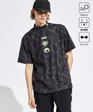 PW CIRCULUS 【UVカット / 吸水速乾 / 伸縮性抜群】【MEN】ジラフモック T ブラック系5