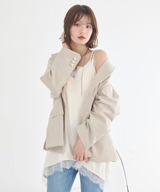 earth music&ecology 【予約】ランジェリーライクレースキャミ アイボリー