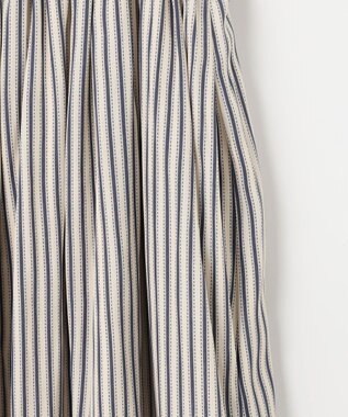 組曲 【春の新色追加】ギャザーライトデシン パンツ アイボリー系9（アイボリー×ブルーストライプ）