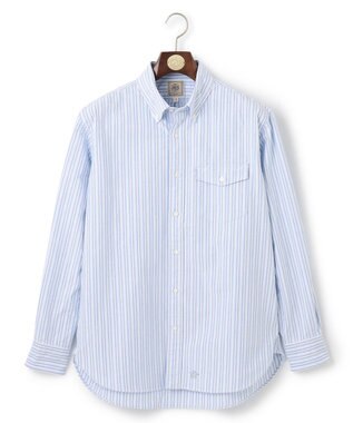 J.PRESS MEN コットンオックス マルチストライプ シャツ / ボタンダウン ブルー系1