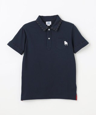 J.PRESS KIDS 【140-170cm】カノコ バックブル 半袖ポロシャツ ネイビー系