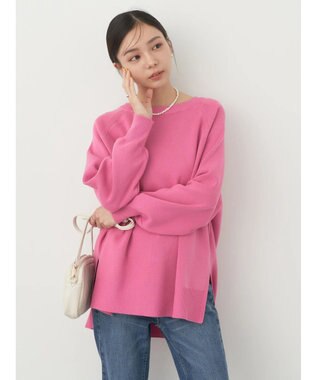 earth music&ecology サイドスリットルーズチュニック Pink