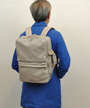 UNBILLION Otias スムースタイプ合皮ビジカジ３WAYバッグ ベージュ