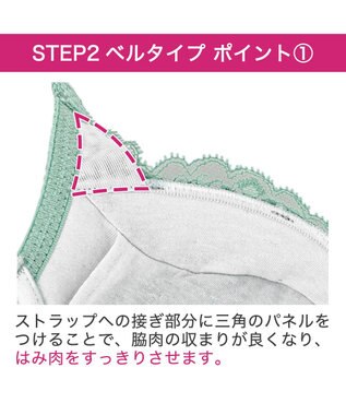 BRADELIS New York 【BRADELIS New York/ 育乳ブラ・STEP2 寄せる】ベルステップ2ブラ25S1 ブラデリス 補正 ブラジャー 谷間を作るブラ ダスティグリーン