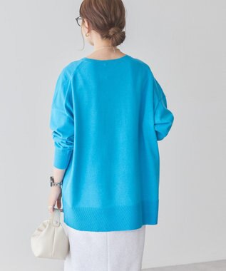 AMERICAN HOLIC 前振りロングニットプルオーバー Sax