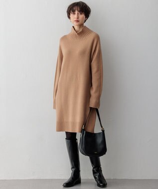 23区 S スーパージーロン ベビーメリノ ワンピース キャメル系