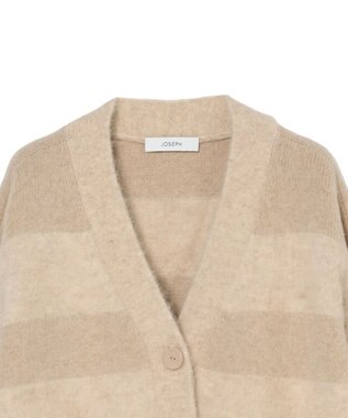 JOSEPH ブラッシュドストライプカーディガン Powder