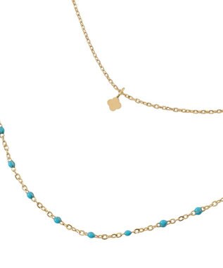 AMERICAN HOLIC 【ステンレス】プチトップカラーMIX2連ネックレス Blue