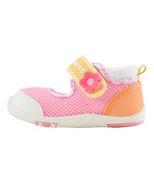 MIKI HOUSE HOT BISCUITS 【14-15.5cm】 ワンストラップ風 ダブルラッセル セカンドベビーシューズ マルチカラー