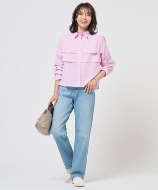J.PRESS LADIES 【WEB限定カラーあり】COTTON TEX ブラウス ピンク系