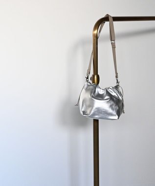 blancle メタリックレザー ドローストリング2wayバッグ SILVER