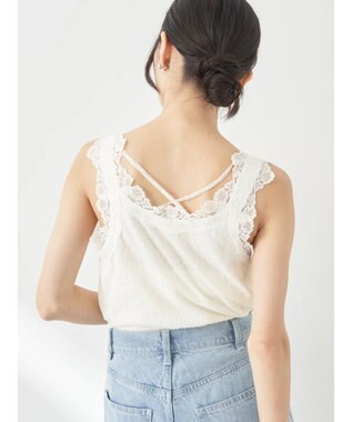 earth music&ecology 総レースキャミソール Ivory