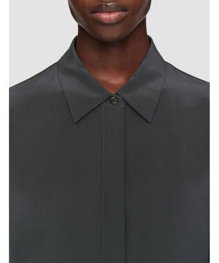 JOSEPH クレープ  ド  ソワ　レギュラーカラーシャツ Slate