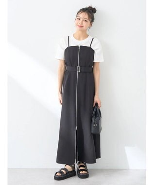 earth music&ecology ダブルジップキャミドレ Black