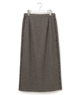 23区 S 【GLOW10月号掲載/洗える】ツイーディーカラーミックス  Iライン スカート ブラウンチェック