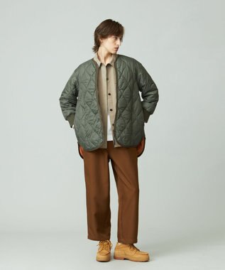 J.PRESS YORK STREET 【WOMEN】ショートキルトブルゾン カーキ系