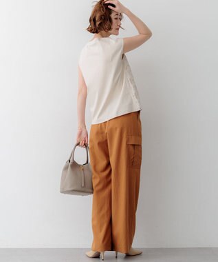 23区 【先行予約】コードエンブロイダリージャージー フレンチスリーブ カットソー ベージュ系