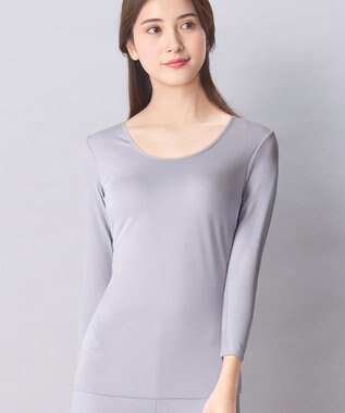 Wing あったかインナー 綿100％(肌側) やさしい肌ざわり 軽い 8分袖 長袖 秋 冬 EL2851 ウイング／ワコール パープル