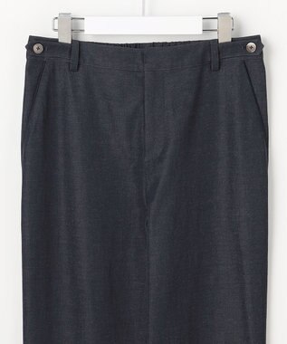 J.PRESS LADIES L 麻シェルドライ テーパード パンツ ネイビーシャンブレー系