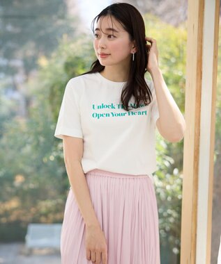 ANY オーガビッツロゴ・フォトTシャツ オフ×グリーンロゴ