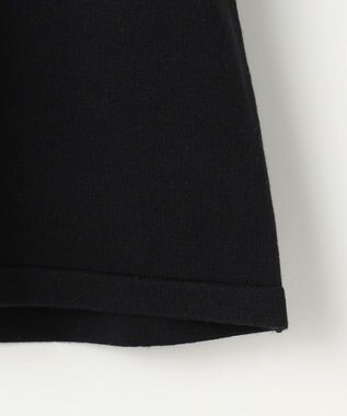 組曲 フレアスリーブニットポロ ブラック系