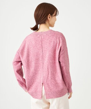 SHARE PARK LADIES ソフトタッチＶネックニット ピンク