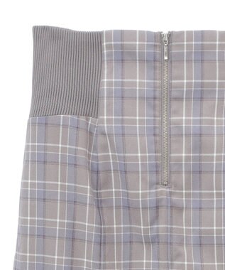 earth music&ecology サイドリブバックレースアップスカート Check Blue