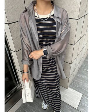 Green Parks ショルダースリット２ＷＡＹシャツ Gray