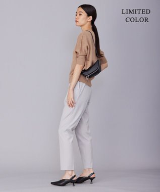 ICB L 【WEB限定カラーあり・洗える】ペーパーブレンドシャインニット 五分袖プルオーバー レディッシュブラウン系［WEB限定］