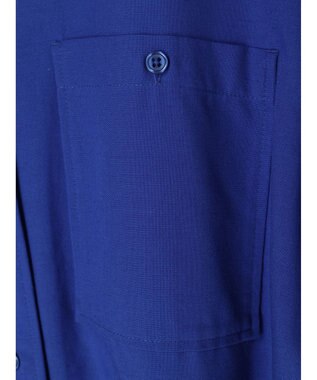 Green Parks 綿麻混開襟ワンピース Royal Blue