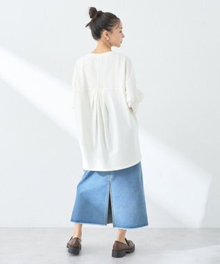 earth music&ecology ラウンドルーズロンＴ Ivory