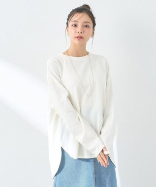 earth music&ecology ラウンドルーズロンＴ Ivory