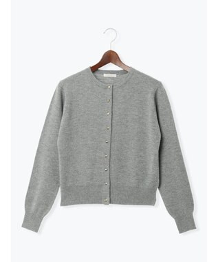 Te chichi メタルスクエア釦クルーネックカーディガン シルバー