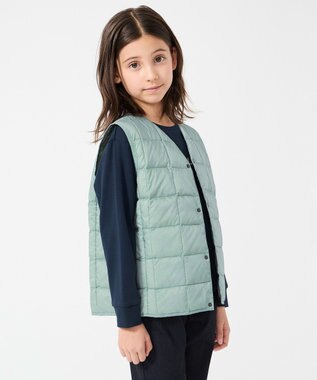 UNFILO 【120-150cm】TAION Vネック ダウンベスト(UNISEX) アイスミント