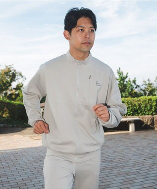 SHARE PARK MENS 【UVカット・吸水速乾・ストレッチ・軽量・アンチピリング 】ダンボールトラックジャケット（L・XLサイズ） ベージュ系