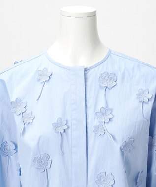 23区 【GOLD LABEL】エンブロイダリータイプライター ブラウス サックス系