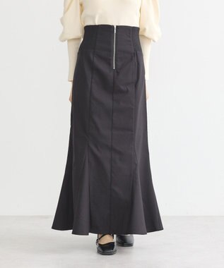 earth music&ecology サイドリブバックレースアップスカート Black