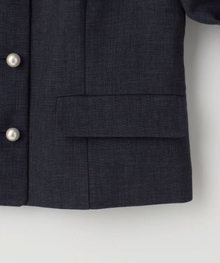 Feroux 【洗える】パールボタンジャケット×スカート セットアップ ネイビー系