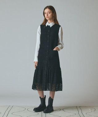 GRACE CONTINENTAL チュールコンビツイードワンピース