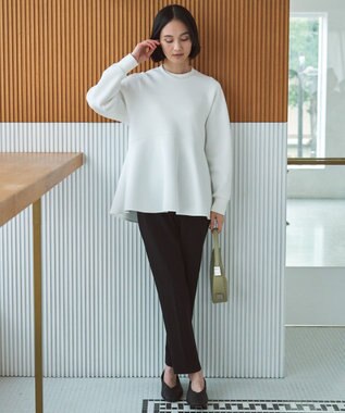 UNFILO 【WEB限定】BEAUTY MOVE センタープレス テーパードパンツ ネイビー