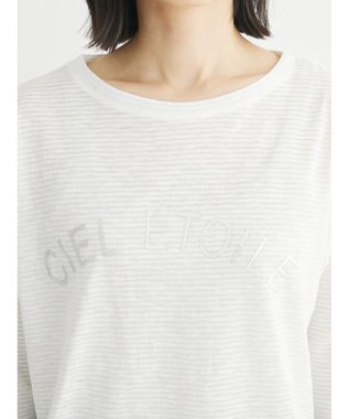 Green Parks シアーボーダーロゴプルオーバー Off White